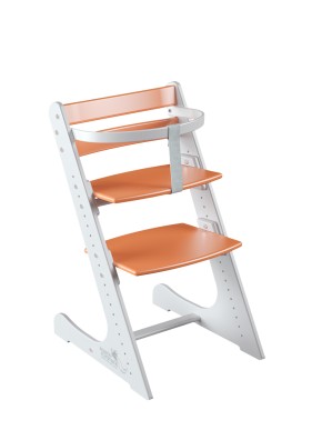 Комплект растущий стул и жесткий ограничитель Конёк Горбунёк Комфорт  (Бело-оранжевый) в Приобье - priobie.ok-mebel.com | фото