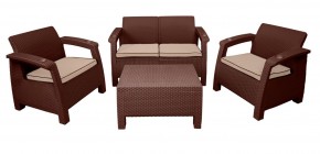 Комплект уличной мебели Yalta Premium Terrace Set (Ялта) шоколадый (+подушки под спину) в Приобье - priobie.ok-mebel.com | фото