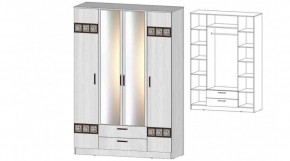 КОСТА-РИКА Шкаф 4-х створчатый (анкор светлый) в Приобье - priobie.ok-mebel.com | фото