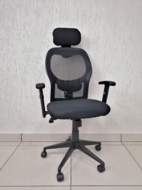 Кресло Barneo K-128 для персонала (черная ткань черная сетка) в Приобье - priobie.ok-mebel.com | фото