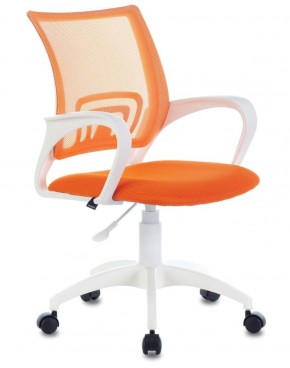 Кресло BRABIX "Fly MG-396W", пластик белый, сетка, оранжевое, 532401, MG-396W_532401 в Приобье - priobie.ok-mebel.com | фото