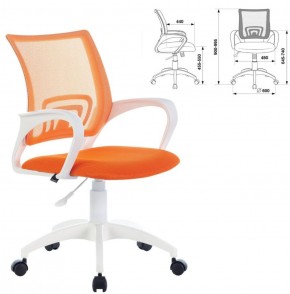 Кресло BRABIX "Fly MG-396W", пластик белый, сетка, оранжевое, 532401, MG-396W_532401 в Приобье - priobie.ok-mebel.com | фото 2