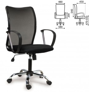 Кресло BRABIX "Spring MG-308" (хром, ткань черная) 531403 в Приобье - priobie.ok-mebel.com | фото 4