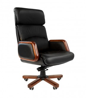 Кресло для руководителя CHAIRMAN 417 (Натуральная кожа) Черное в Приобье - priobie.ok-mebel.com | фото 1