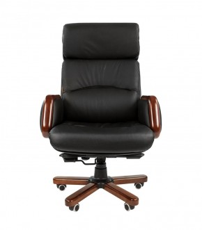 Кресло для руководителя CHAIRMAN 417 (Натуральная кожа) Черное в Приобье - priobie.ok-mebel.com | фото 2