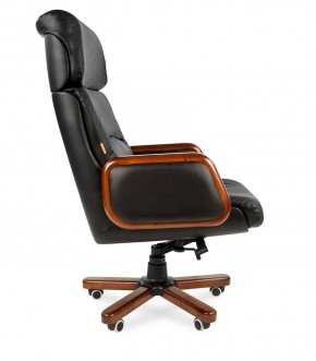Кресло для руководителя CHAIRMAN 417 (Натуральная кожа) Черное в Приобье - priobie.ok-mebel.com | фото 3