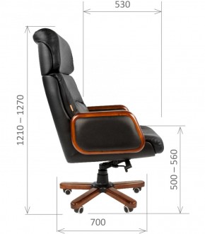 Кресло для руководителя CHAIRMAN 417 (Натуральная кожа) Черное в Приобье - priobie.ok-mebel.com | фото 5