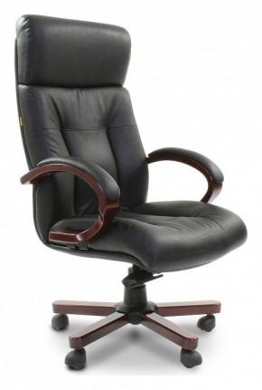 Кресло для руководителя Chairman 421 черный/орех темный, черный в Приобье - priobie.ok-mebel.com | фото