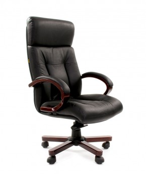 Кресло для руководителя CHAIRMAN  421 (Натуральная кожа) Черное в Приобье - priobie.ok-mebel.com | фото