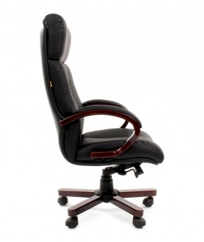 Кресло для руководителя CHAIRMAN  421 (Натуральная кожа) Черное в Приобье - priobie.ok-mebel.com | фото 3