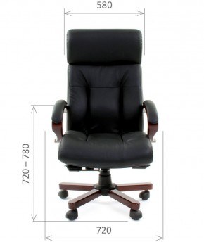 Кресло для руководителя CHAIRMAN  421 (Натуральная кожа) Черное в Приобье - priobie.ok-mebel.com | фото 4