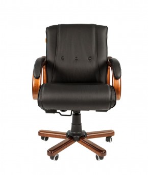Кресло для руководителя CHAIRMAN  653 М (Кожа) Черное в Приобье - priobie.ok-mebel.com | фото 2