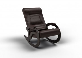 Кресло-качалка Вилла 11-К-КР (экокожа/венге) КРЕМ в Приобье - priobie.ok-mebel.com | фото 1