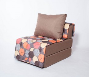 Кресло-кровать бескаркасное Харви (коричневый-геометрия браун) в Приобье - priobie.ok-mebel.com | фото