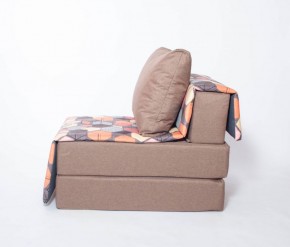 Кресло-кровать бескаркасное Харви (коричневый-геометрия браун) в Приобье - priobie.ok-mebel.com | фото 2