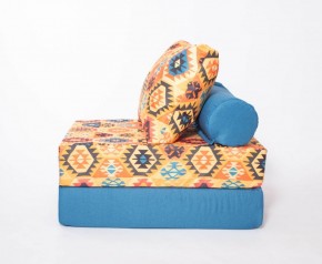 Кресло-кровать-пуф бескаркасное Прайм (мехико желтый-морская волна) в Приобье - priobie.ok-mebel.com | фото 2