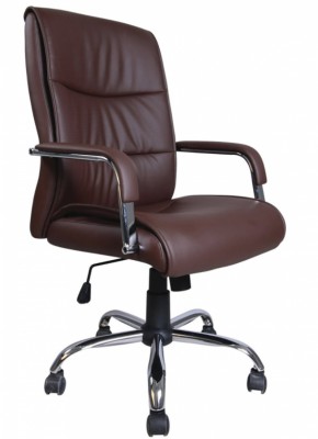 Кресло офисное BRABIX "Space EX-508" (экокожа, хром, коричневое) 531164 в Приобье - priobie.ok-mebel.com | фото