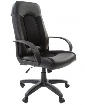 Кресло офисное BRABIX "Strike EX-525" (экокожа черная, ткань черная) 531381 в Приобье - priobie.ok-mebel.com | фото