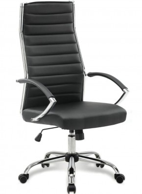 Кресло офисное BRABIX "Style EX-528", экокожа, хром, черное, 531947 в Приобье - priobie.ok-mebel.com | фото
