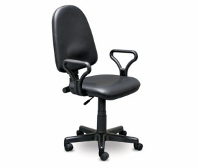 Кресло офисное Престиж+ (черный кожзам PV-1) г/п 140/ПВМ/ гольф в Приобье - priobie.ok-mebel.com | фото