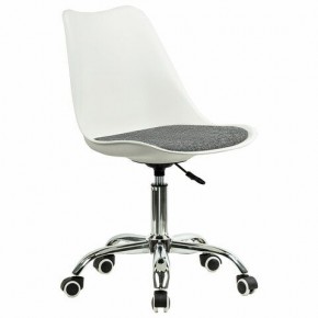 Кресло стул BRABIX "Eames MG-310 CH", хром, пластик белый, ткань серая, 532924 в Приобье - priobie.ok-mebel.com | фото 2
