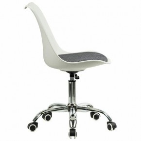 Кресло стул BRABIX "Eames MG-310 CH", хром, пластик белый, ткань серая, 532924 в Приобье - priobie.ok-mebel.com | фото 3