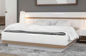 Кровать 160/TYP 92, LINATE ,цвет белый/сонома трюфель в Приобье - priobie.ok-mebel.com | фото 2