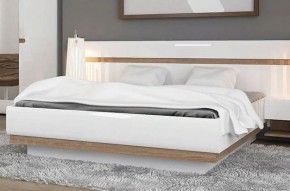 Кровать 160/TYP 94-01 с подъемником, LINATE ,цвет белый/сонома трюфель в Приобье - priobie.ok-mebel.com | фото 5