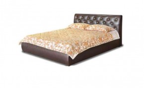 Кровать 1600 Флоренция в к/з "Классик 307 коричневый" (серия Норма) + основание + опоры в Приобье - priobie.ok-mebel.com | фото