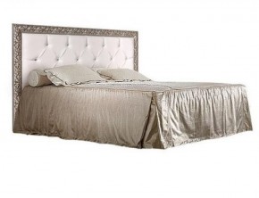 Кровать 2-х спальная (1,4 м) Тиффани штрих-лак/серебро с мягким изголовьем (ТФКР140-2) в Приобье - priobie.ok-mebel.com | фото