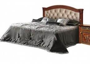Кровать 2-х спальная с мягким изголовьем без изножья Карина-3 орех (К3КР-4[1]) в Приобье - priobie.ok-mebel.com | фото