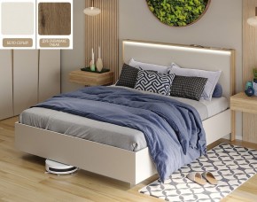 Кровать (Бело-серый U775 ST9/Дуб Галифакс Табак) 1800 в Приобье - priobie.ok-mebel.com | фото