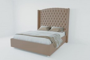 Кровать Берлин ЛЮКС без основания 1600 (велюр серый) в Приобье - priobie.ok-mebel.com | фото