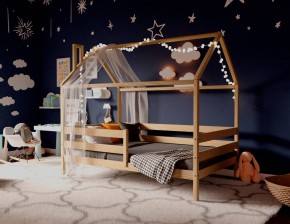 Кровать-домик 80*160 без покраски в Приобье - priobie.ok-mebel.com | фото 2