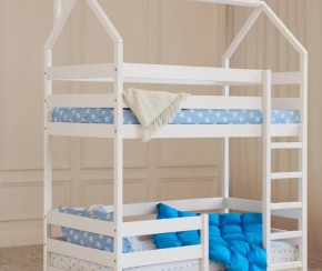 Кровать-домик двухъярусная 80*190 Белый в Приобье - priobie.ok-mebel.com | фото 6