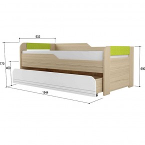 Кровать двухуровневая + подлокотники Стиль № 900.1 NEW (туя светлая/лайм) в Приобье - priobie.ok-mebel.com | фото 2