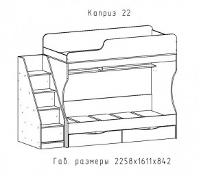КАПРИЗ-22 Кровать двухъярусная 800 настил ЛДСП в Приобье - priobie.ok-mebel.com | фото 2