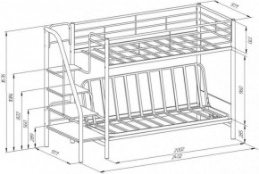 Кровать двухъярусная с диваном "Мадлен-3" (Белый/Фиолетовы) в Приобье - priobie.ok-mebel.com | фото 3