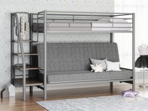 Кровать двухъярусная с диваном "Мадлен-3" (Серый/Серый) в Приобье - priobie.ok-mebel.com | фото