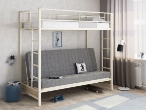 Кровать двухъярусная с диваном "Мадлен" (Слоновая кость/Серый) в Приобье - priobie.ok-mebel.com | фото