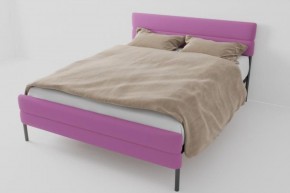 Кровать Горизонт Мини с ортопедическим основанием 800 (велюр розовый) в Приобье - priobie.ok-mebel.com | фото 1