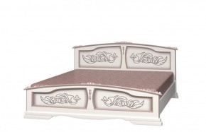 ЕЛЕНА Кровать из массива 1400 (Дуб Молочный) в Приобье - priobie.ok-mebel.com | фото