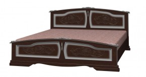 ЕЛЕНА Кровать из массива 1400 (Орех темный) в Приобье - priobie.ok-mebel.com | фото