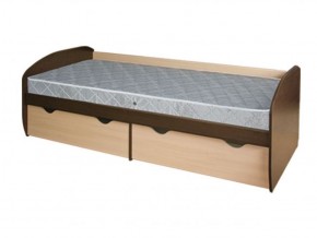 Кровать КД-1.8 с ящиком (Венге/Дуб молочный) в Приобье - priobie.ok-mebel.com | фото