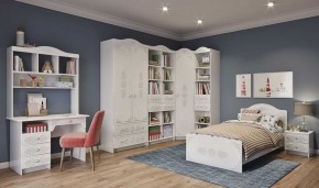 KI-KI КРД900.1 Кровать 900 (белый/белое дерево) в Приобье - priobie.ok-mebel.com | фото 2