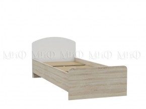 МАРТИНА Кровать 800 с настилом ЛДСП (Белый глянец/дуб сонома) в Приобье - priobie.ok-mebel.com | фото 1