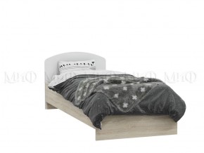 МАРТИНА Кровать 800 с настилом ЛДСП (Белый глянец/дуб сонома) в Приобье - priobie.ok-mebel.com | фото 2