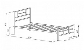 Кровать металлическая "Кадис 900х1900" Белый в Приобье - priobie.ok-mebel.com | фото 2