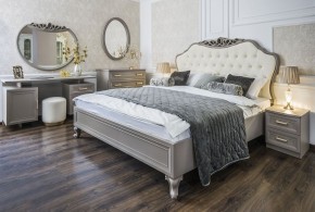 Кровать Мокко 1600 с мягким изголовьем + основание (серый камень) в Приобье - priobie.ok-mebel.com | фото 1