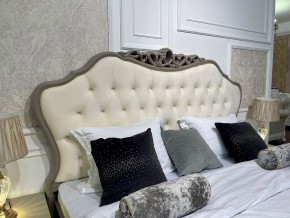 Кровать Мокко 1600 с мягким изголовьем + основание (серый камень) в Приобье - priobie.ok-mebel.com | фото 2